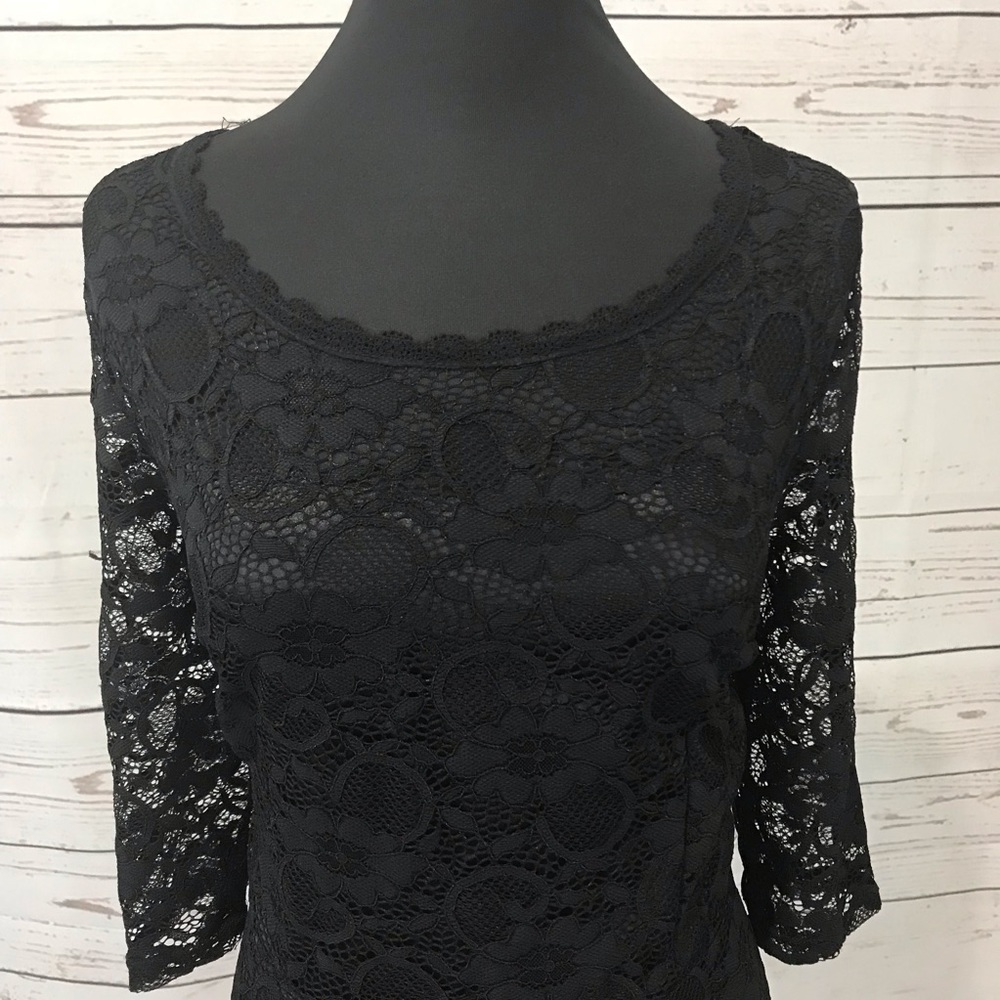 Black Lace Dress with Open Back